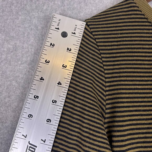 J.Jill Sweater Dress Women's Small Olive Green Black Striped Long Sleeve Pockets - Picture 4 of 14